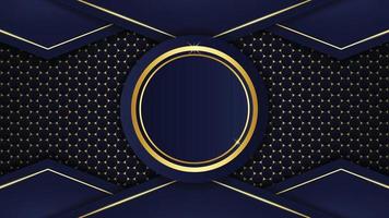 fondo diagonal geométrico azul oscuro abstracto con línea dorada. ilustrador de vector de diseño de estilo de lujo