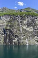 Cruise in Geiranger fjord in Norway photo