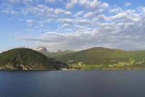 Cruise in Geiranger fjord in Norway photo