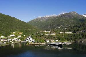 Cruise in Geiranger fjord in Norway photo