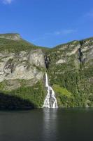 Cruise in Geiranger fjord in Norway photo