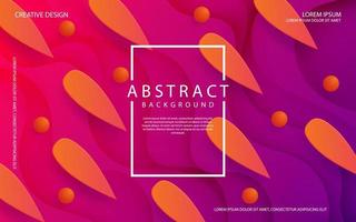Modern geometric background with trendy color gradation compositions. Futuristic flowing dynamic gradient shapes. Abstract background with mixing orange, pink, and purple color. vector