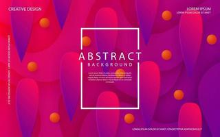 Modern geometric background with trendy color gradation compositions. Futuristic flowing dynamic gradient shapes. Abstract background with mixing orange, pink, and purple color. vector