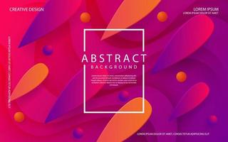 Modern geometric background with trendy color gradation compositions. Futuristic flowing dynamic gradient shapes. Abstract background with mixing orange, pink, and purple color. vector