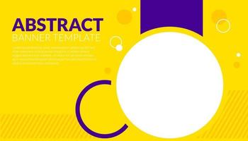 Abstract banner background vector illustration with circle purple blue and yellow color combination and copy space for advertising or backdrop