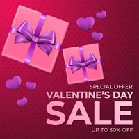 Happy valentines day sale banner background vector illustration with love hearth composition for media promotion