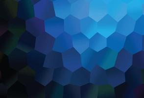 Dark BLUE vector background with hexagons.