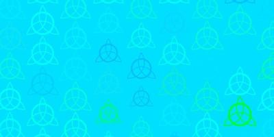 Light Blue, Green vector pattern with magic elements.