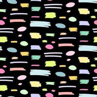 Seamless pattern line or texture marker highlighter on black background vector