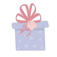 Cute cartoon gift box. present with bows and ribbons. celebration Surprise  present vector