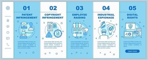 Business ethics onboarding mobile web pages vector template. Safe workplace. Responsive smartphone website interface idea with linear illustrations. Webpage walkthrough step screens. Color concept