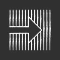 Arrow on striped backdrop chalk icon. Arrow pointing to right direction. Motion. Navigation pointer, indicator symbol. Direction move. Pointing sign. Isolated vector chalkboard illustration