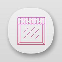 Valance app icon. House and office window decoration. Interior design. Decorative fabric drapery. Window top treatments. UI UX user interface. Web or mobile applications. Vector isolated illustrations