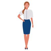 elegante mujer de negocios de pie vector