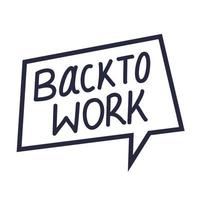 back to work lettering vector