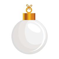 christmas white ball decoration vector