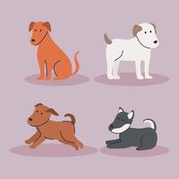 cute group of dogs vector