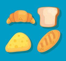 breads with cheese vector