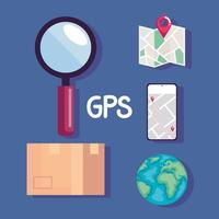 gps and location icons vector