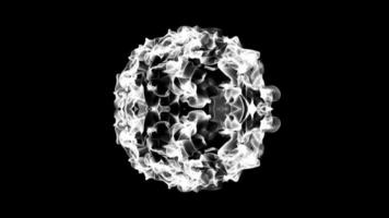 A fractal wireframe sphere undulates - Loop video