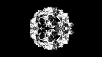 uma esfera de wireframe fractal ondula - loop video