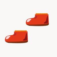 Red short rubber boots. vector