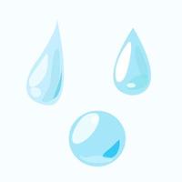 Water drops of different shapes on a white background. vector