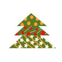 Abstract Christmas tree with a geometric pattern. vector