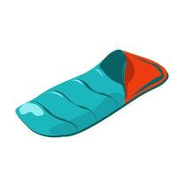 Sleeping bag for tourism blue with red. vector