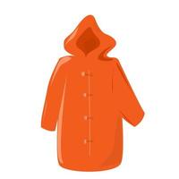 Raincoat of orange color on a white background. vector