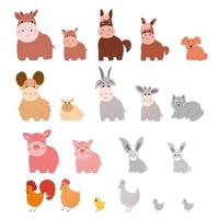 A set of pets on a white background. vector