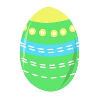 A bright Easter egg is green with yellow. vector