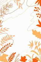 Banner with autumn leaves and berries. vector