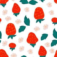 Seamless pattern with red abstract strawberries. vector