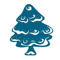 Christmas tree in the snow on a white background. vector