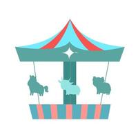 Children's carousel with different animals. vector