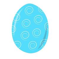 un huevo de pascua azul con un patrón en espiral. vector