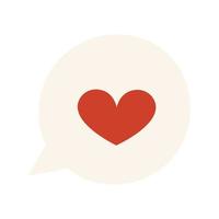 Red heart in speech bubble icon vector love illustration