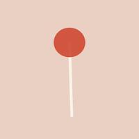 Vector cute red lollipop on a stick