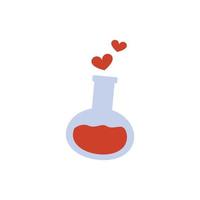 Cute bottle love potion and flask of magic elixir vector