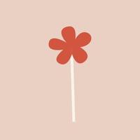 Vector red lollipop in the shape of flower on a stick