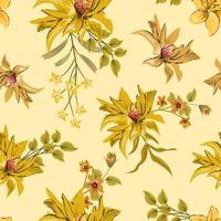 Elegant colorful seamless pattern with botanical floral design illustration vector