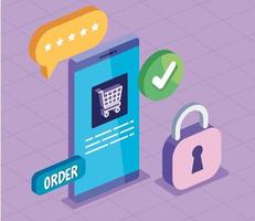 smartphone and ecommerce icons vector