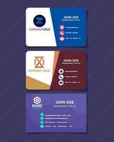 three business cards styles vector