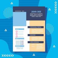 curriculum template document vector