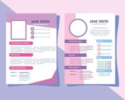 curriculum vitae two templates vector