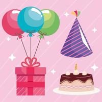 birthday party icons vector