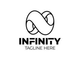 outline infinity logo. Eternal limitless emblem. Black mobius ribbon silhouette vector
