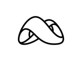 outline infinity logo. Eternal limitless emblem. Black mobius ribbon silhouette vector