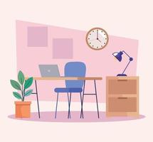 office workplace scene vector